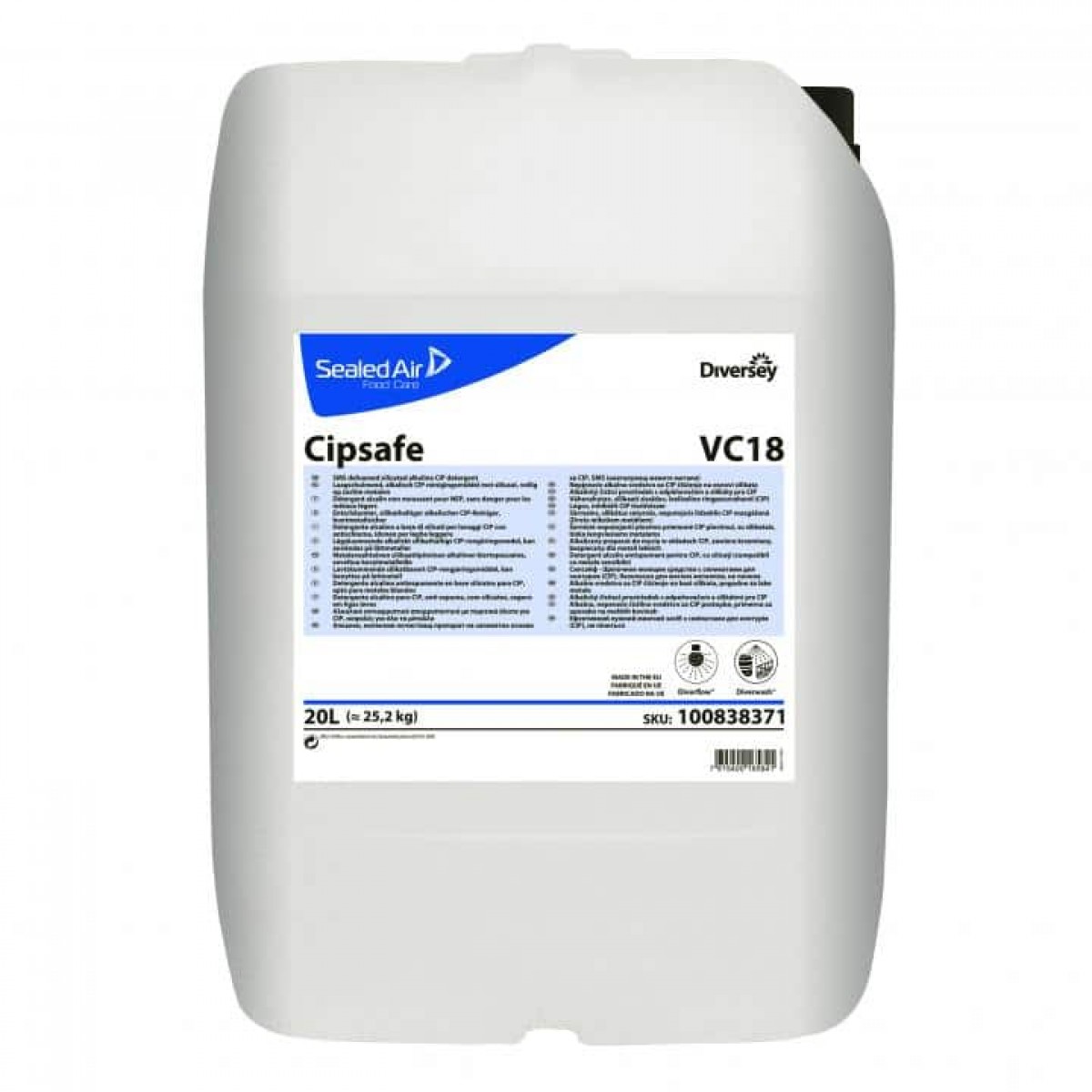 Detergent alcalin cu spumare redusa Cipsafe  Diversey  25.2 kg